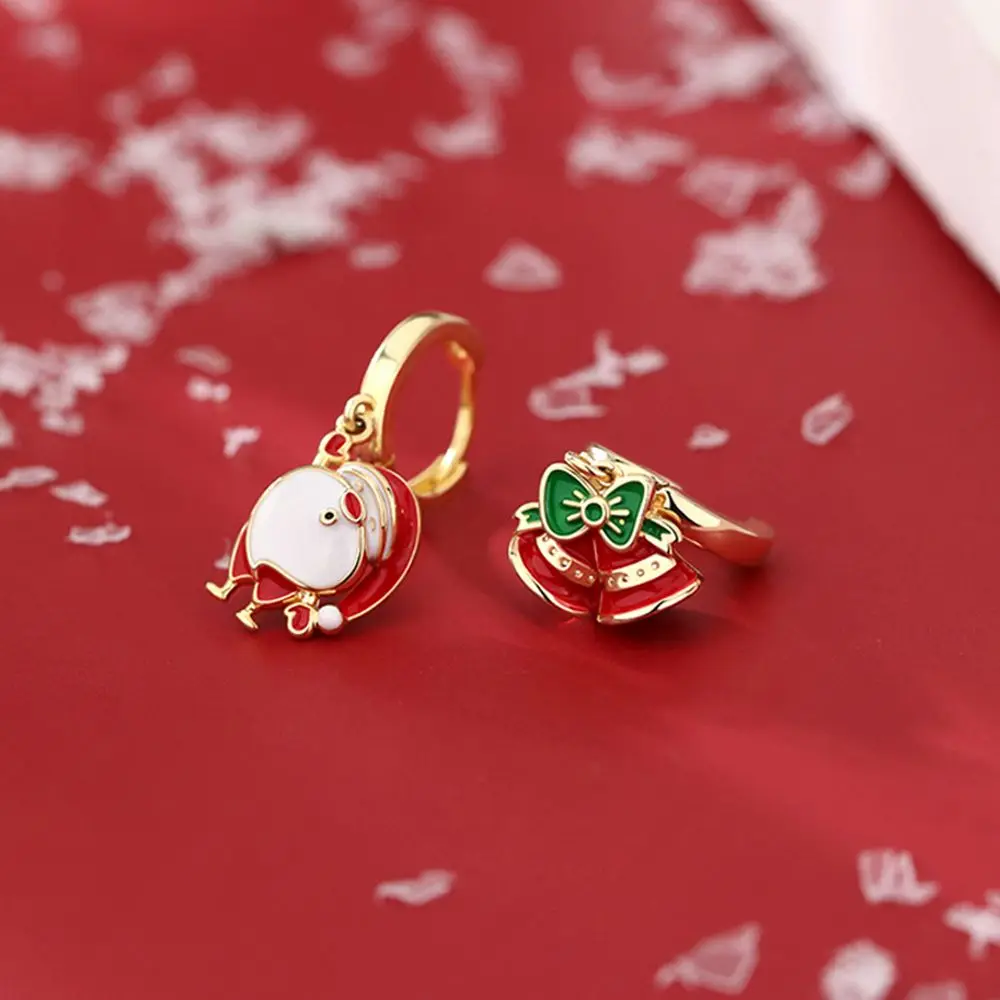 Fashion Asymmetrical Christmas Earrings Jewelry Accessories Cute Santa Claus Snowman Tree Bell Christmas Gifts For Women Girls