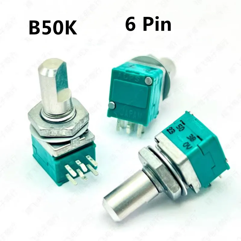 1pcs，Single-loop double-layer potentiometer，RK09，503B，B50K，6Pin，Axis length 15mm half axis