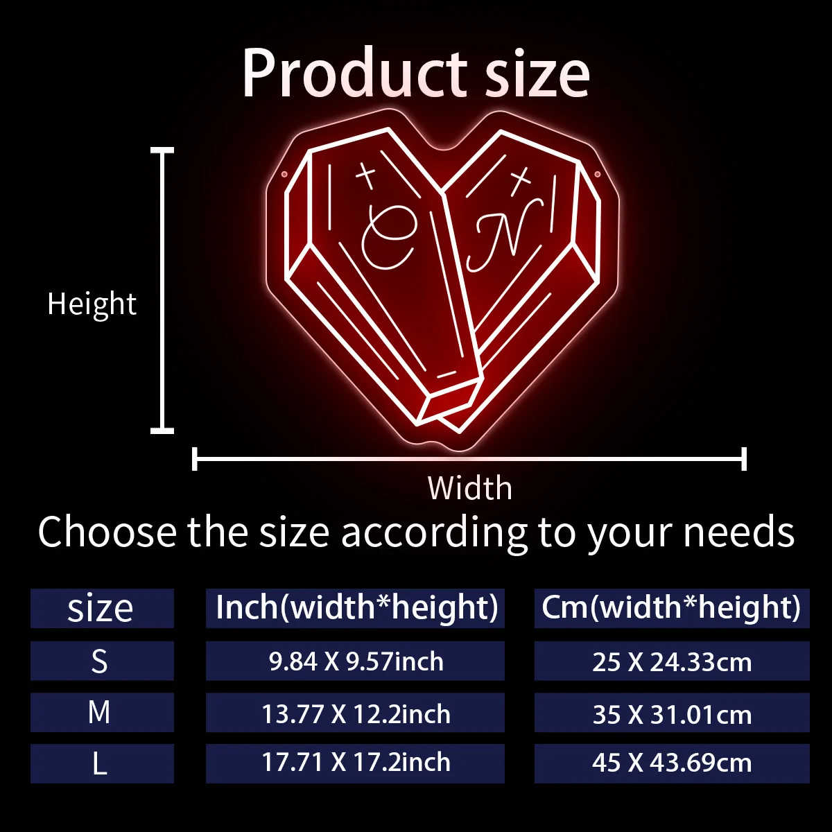 Custom Name Gothic Coffin LED Neon Sign - USB-Powered Home/Wedding/Party/Car/Bar Decoration DIY Gift for Valentine's/Birthdays