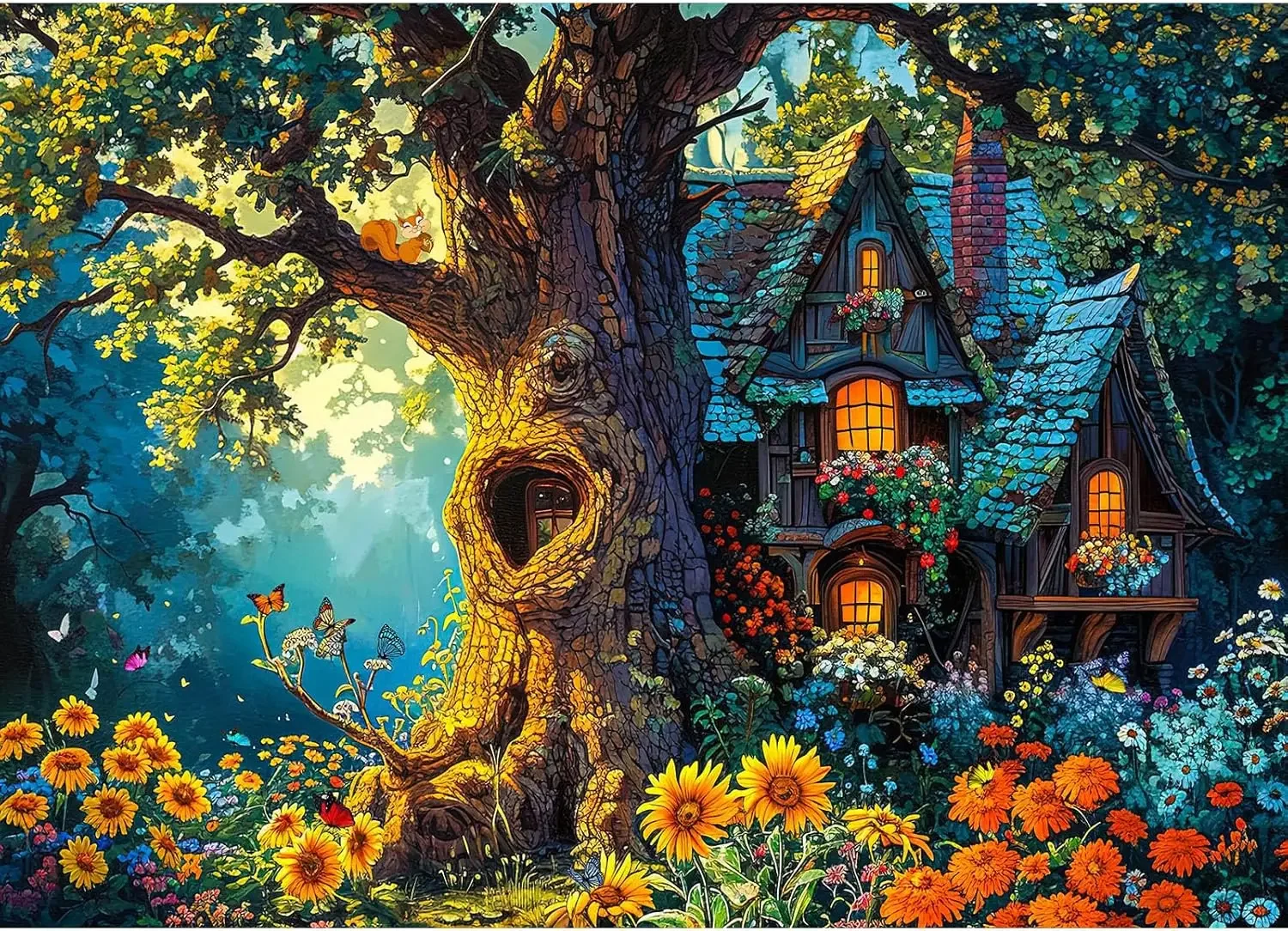 

Jigsaw Puzzles for Adults 1314/520/120pcs Sweet Tree House Wooden Puzzles for Gameroom Bedroom Home Decor Birthday Party Gift