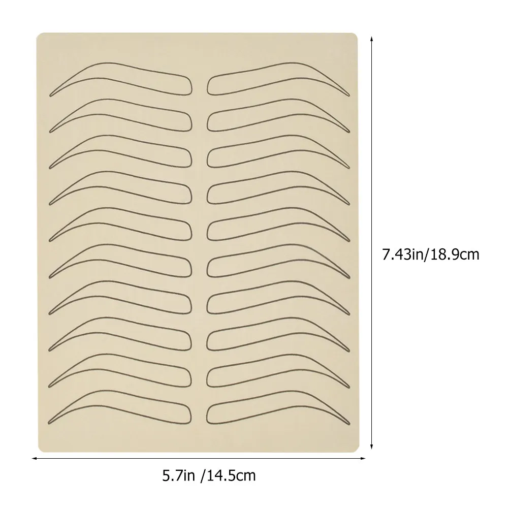 5Pcs Silicone Tattoo Eyebrow Practice Skin Lifelike Blank Sheet Portable Professional Training Skin for Tattoo Artists