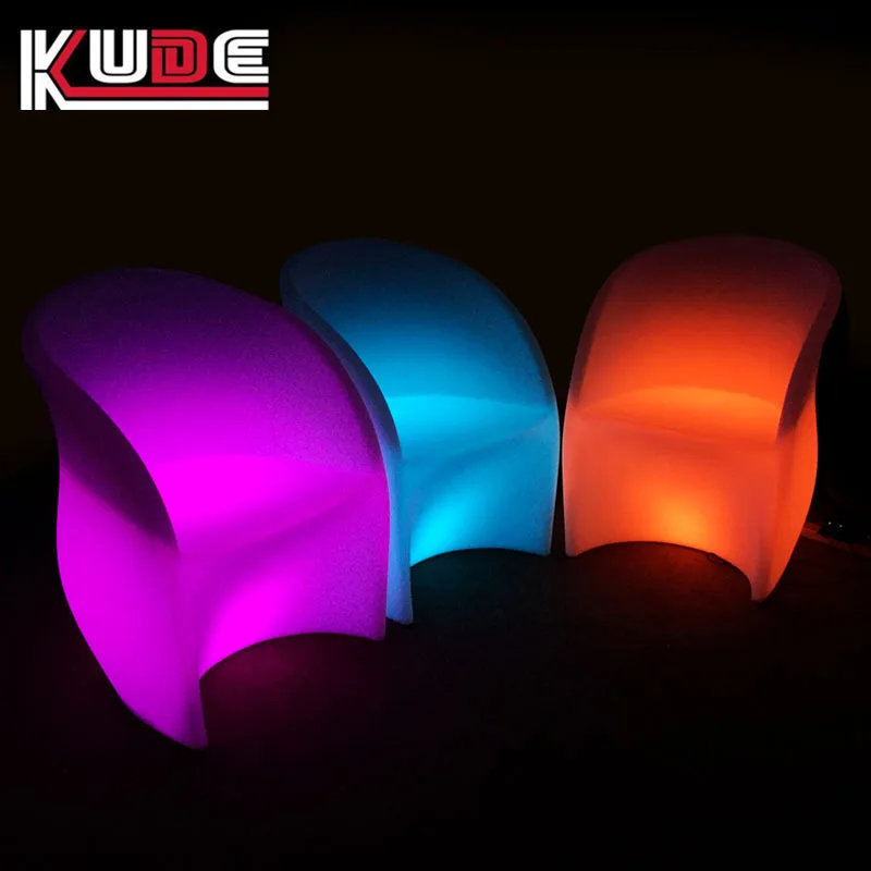 Simple plastic LED light source table without skeleton A luminous beach chair