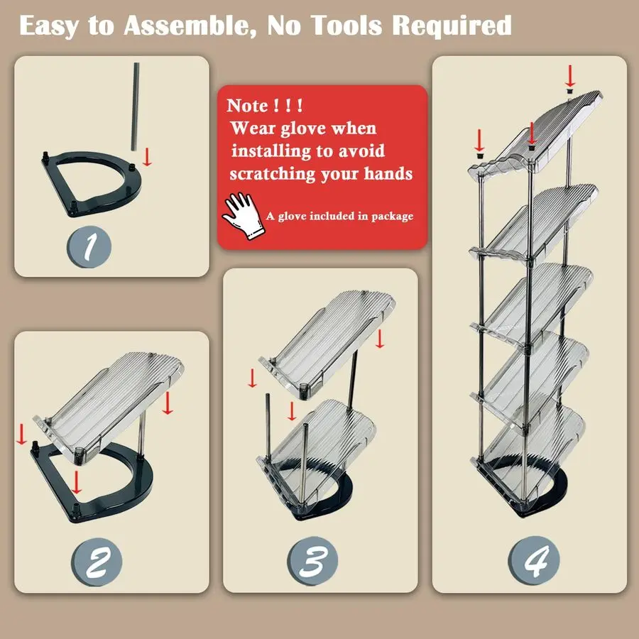 

2 Pack Sloping Narrow Shoe Rack 5 Tiers Free Standing Vertical Shoes Racks for Small Spaces and Corner, Shoe Storage Organizer f