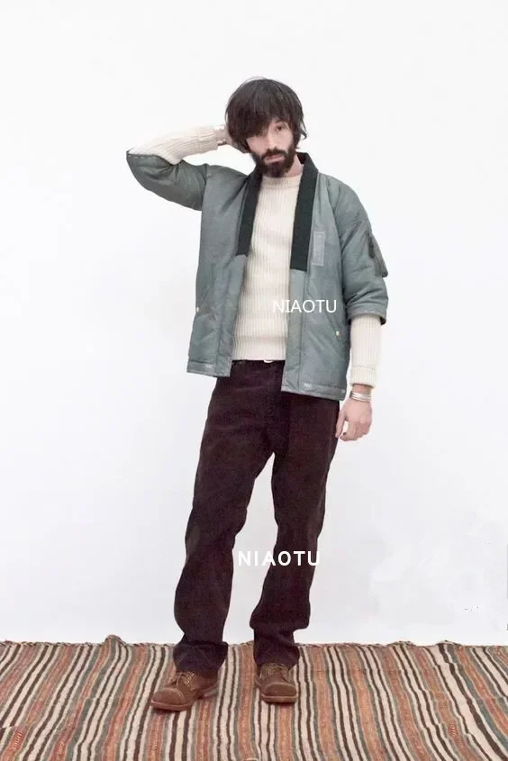 New Arrival Original China-Chic Short Taoist Robe Cotton Men's Padded Coat Down Jacket Male Loose Parka