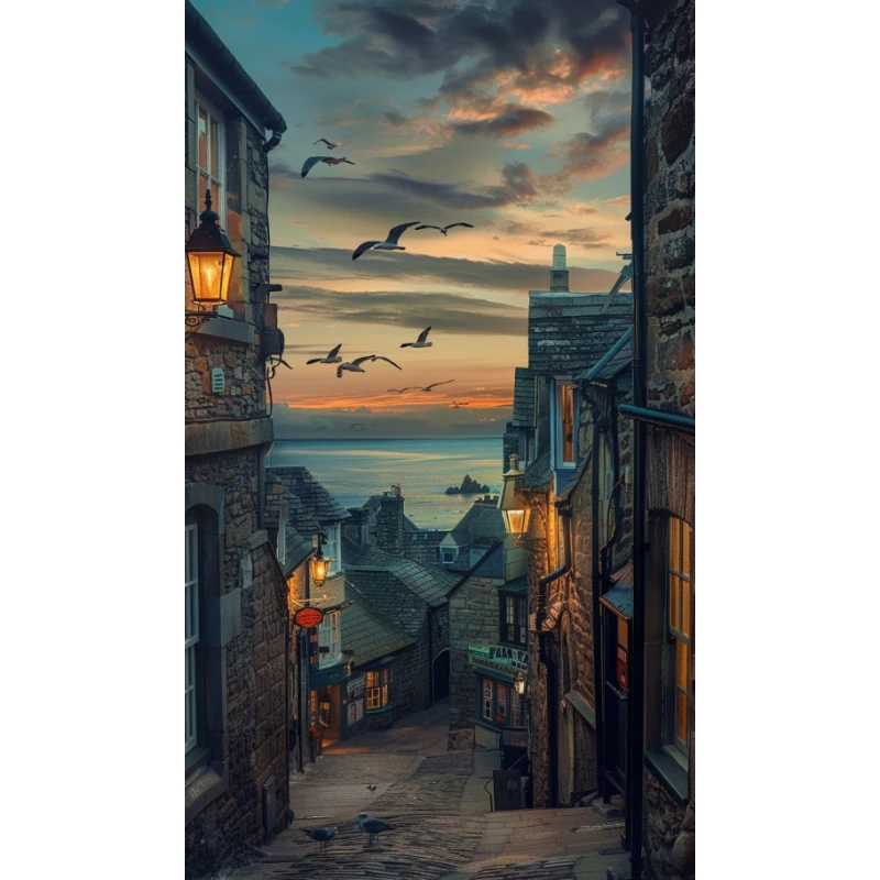 

500/1000/1200/2000 PCS Jigsaw Puzzles Retro Town Bird Scenery Family Activity Games for Gameroom Bedroom Gift Home Decor