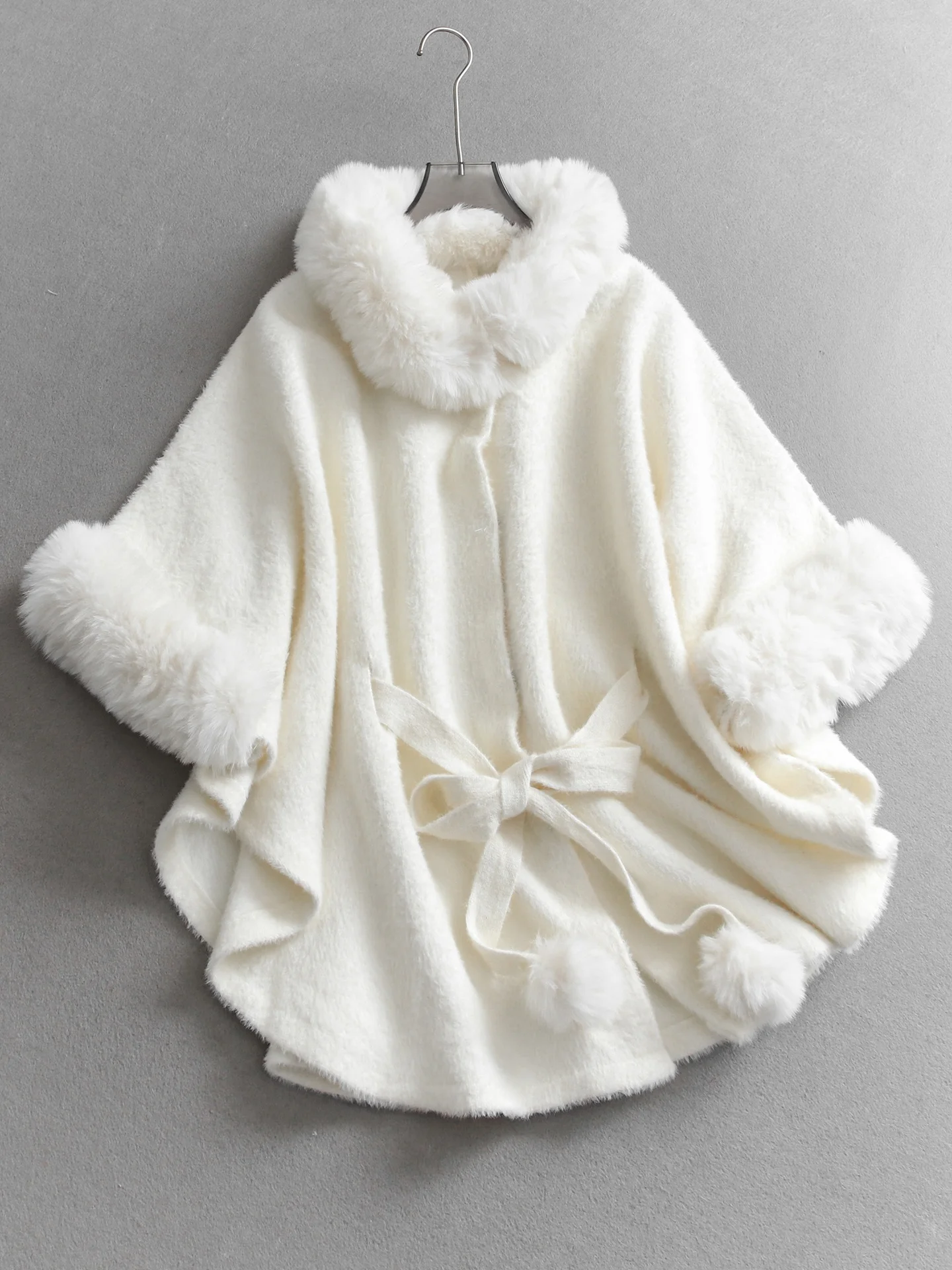 

New Chinese Style Soft Fairy Plush Collar Outerwear Loose Cowl Neck Cardigan Shoulder Wrap Knitted Women's Sweater Q721