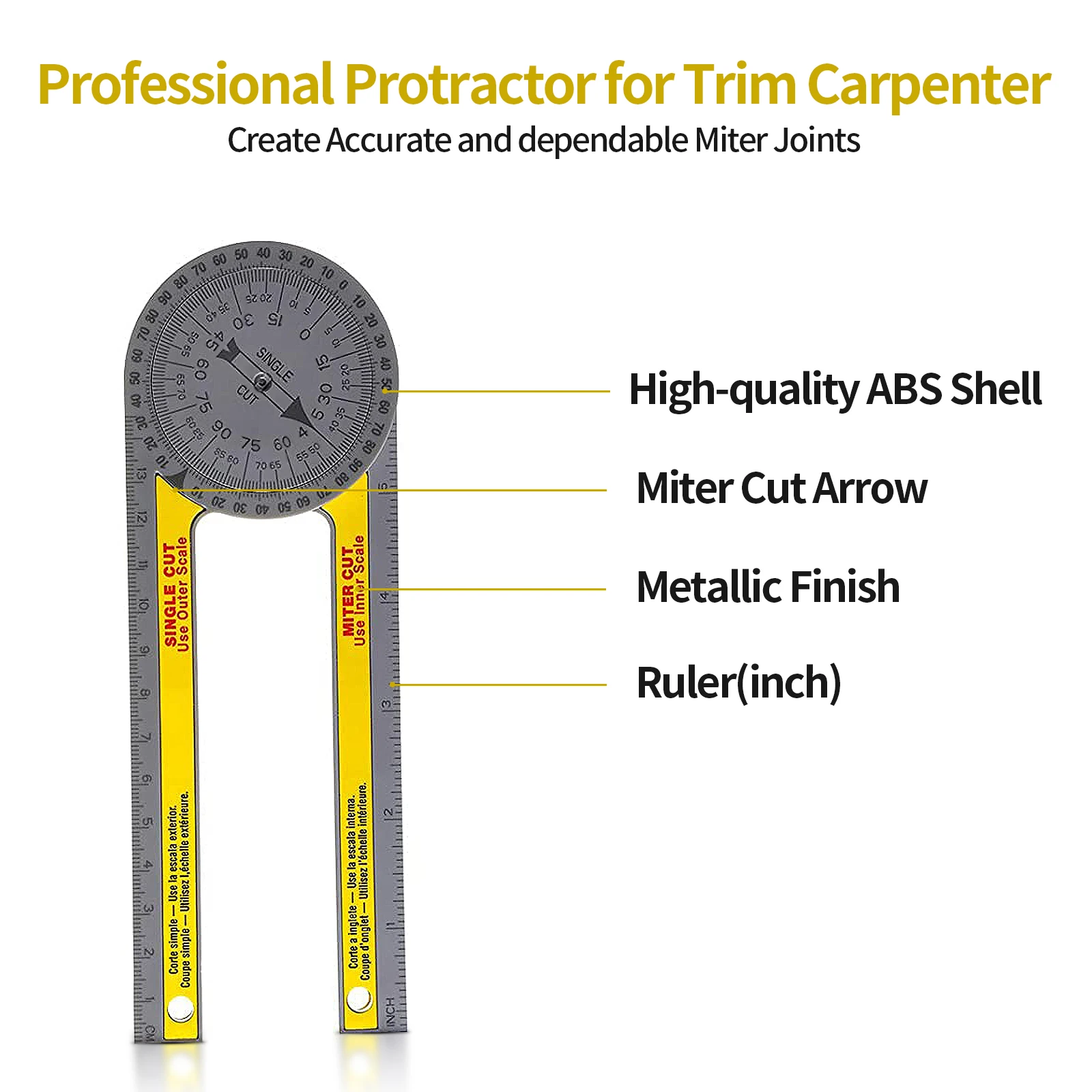 Miter Saw Protractor Carpenter Gadget Precise Woodworking Fitting Angle Measuring Ruler Locator Measurement Tool