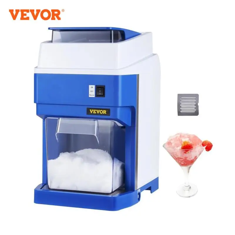 VEVOR 265 LBS/H Commercial Ice Shaver Electric Ice Crusher Stainless Steel Snow Cone Shaved Ice Machine 650W Snowmaker