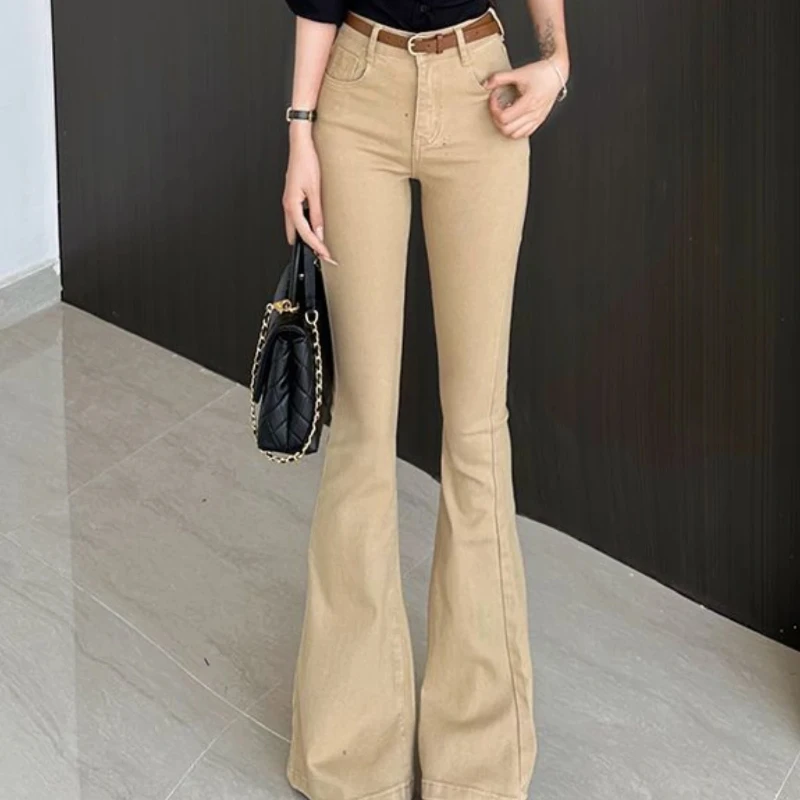 Stretch High Waist Shot Women's Flare Jeans Loosefit Wholesale Unique Cowboy Pants for Woman New In Xxl R Z Bell Bottom Trousers