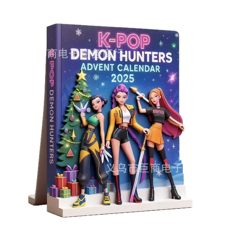 Kpop الشيطان هنتر التقويم Huntrix Rumimira Zoe Saja Boys Derpy Tiger زينة السنة الجديدة عيد الميلاد العد التنازلي لعبة الهدايا. مكتب