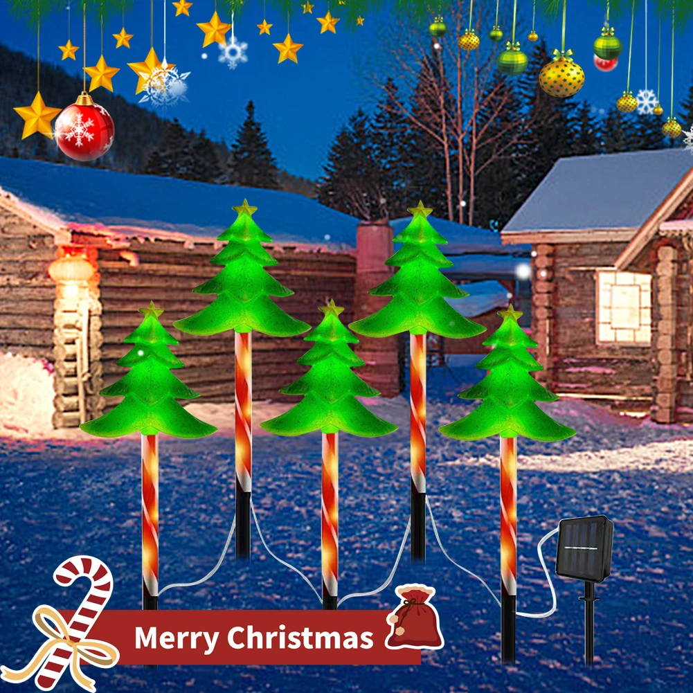 Santa Claus Garden Light IP65 Waterproof Outdoor Patio Lights Auto On/Off Yard Stake Light 8 Light Modes for Xmas Holiday Party