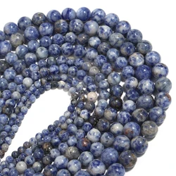 1 Strand Natural Blue Kyanite Point Stone Bead 4/6/8/10mm Matte Gemstone Apatite Beads for Jewelry Making DIY Bracelet Necklace