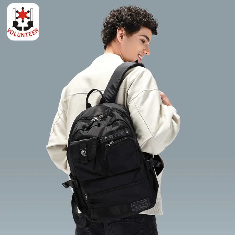 Volunteer Travel Backpack for Men Women 2025 Casual Fashion Oxford Cloth Waterproof Backpack Man Hiking Camping Daypack 1825-02