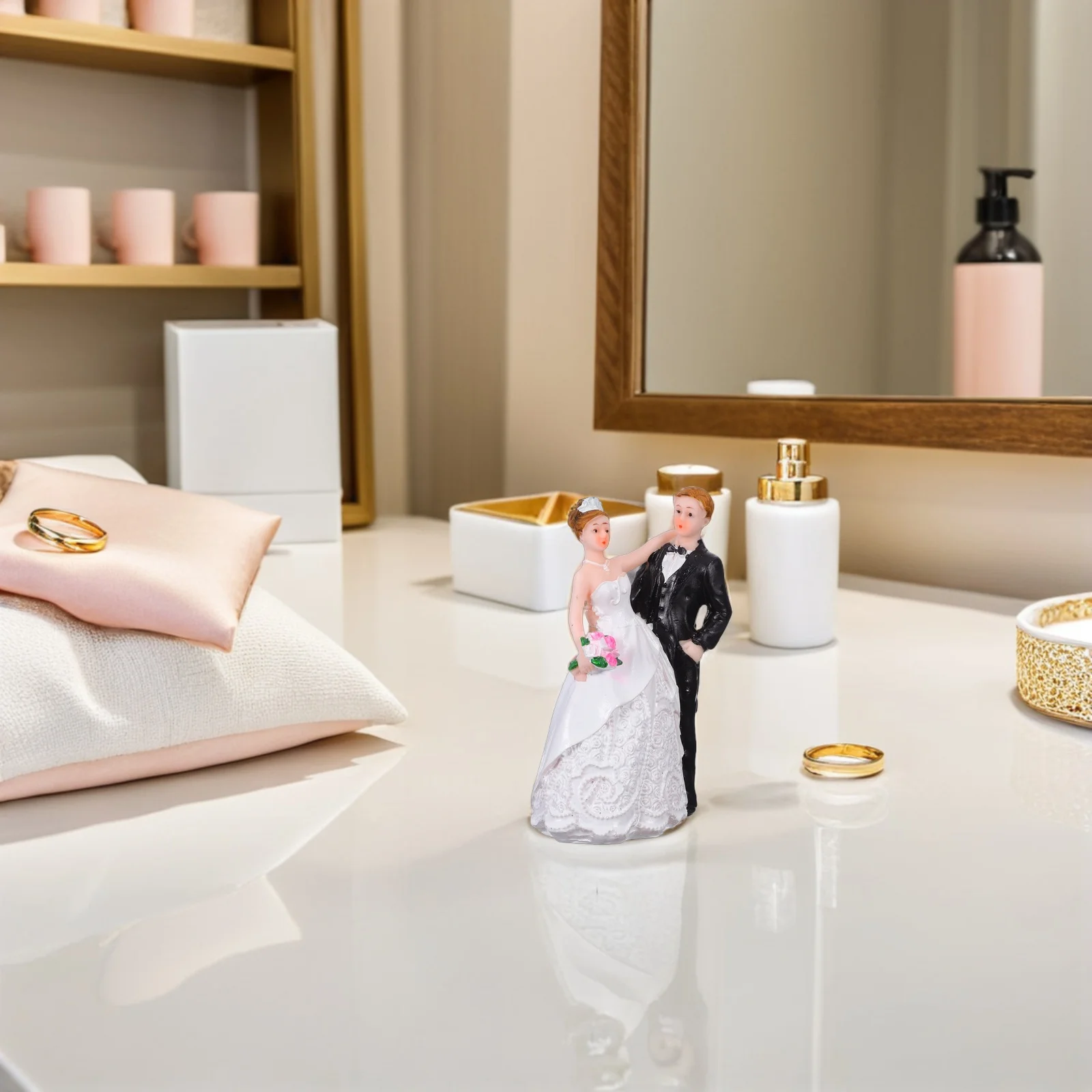 

Wedding Cake Decoration Bride and Groom Ornament Couple Topper Anniversary Dining Table Resin Lovers