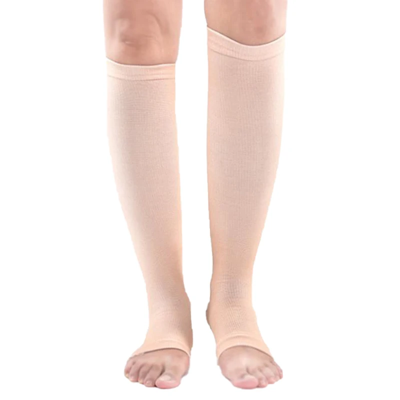 1 Pair Spandex Compression Socks Foot Pain Relief Knee Varicose Open Toe Socks for Increase Blood Circulation Reduce Swelling