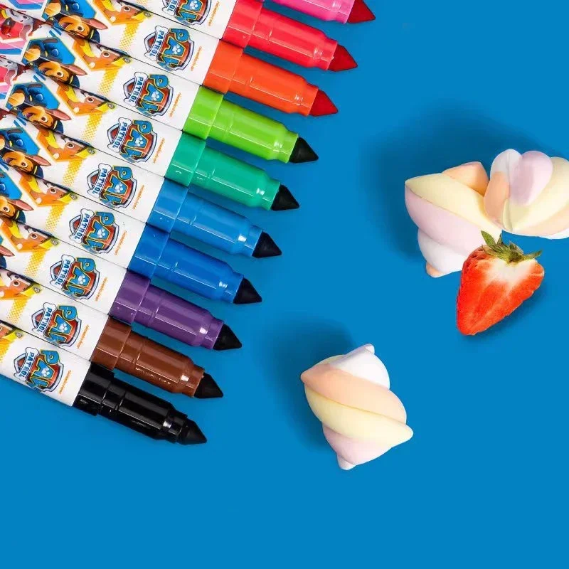 12pcs Paw Patrol MARKER ชายหญิงอะนิเมะการ์ตูนน่ารัก Graffiti ภาพวาดศิลปะสีแปรงนักเรียนวาด Pastel อุปกรณ์ของขวัญ