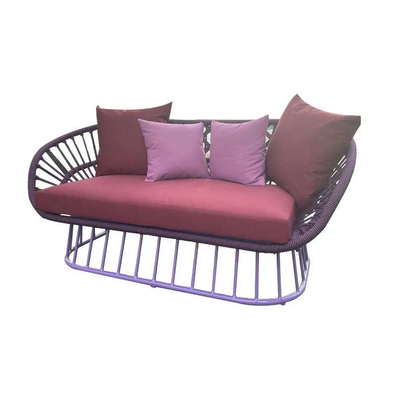 Seaside beach sofa outdoor balcony terrace day double rattan chair y