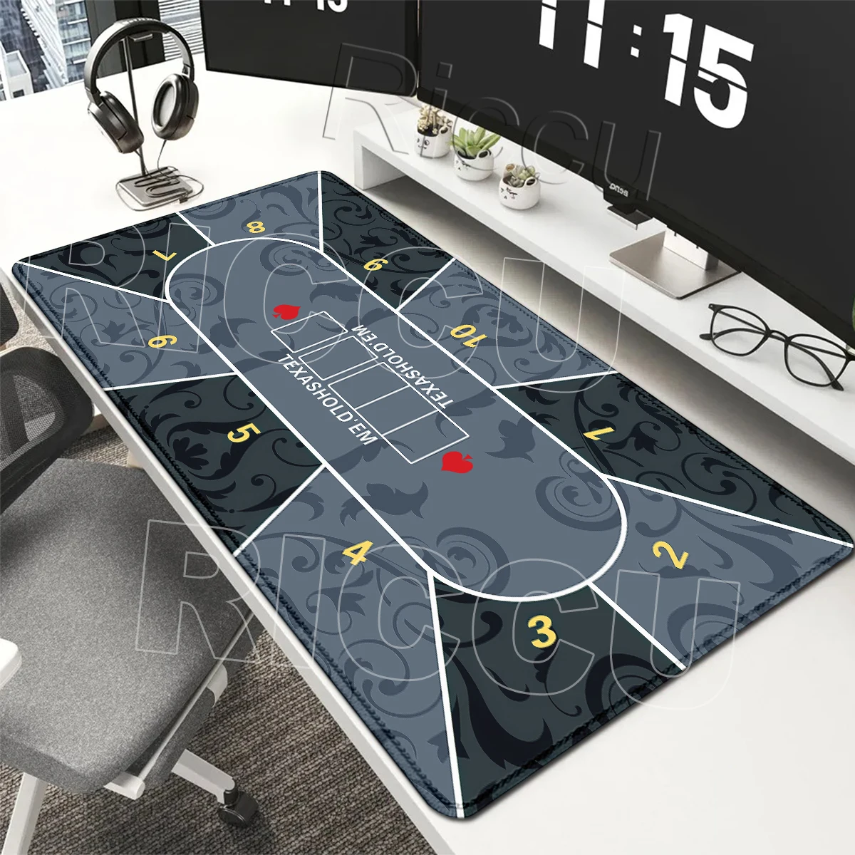 Professional Poker Mat Pattern Mouse Pads Texas Holdem Pokers Tablecloth Overlock Rubber Washable Gamer Room Decoration Playmats