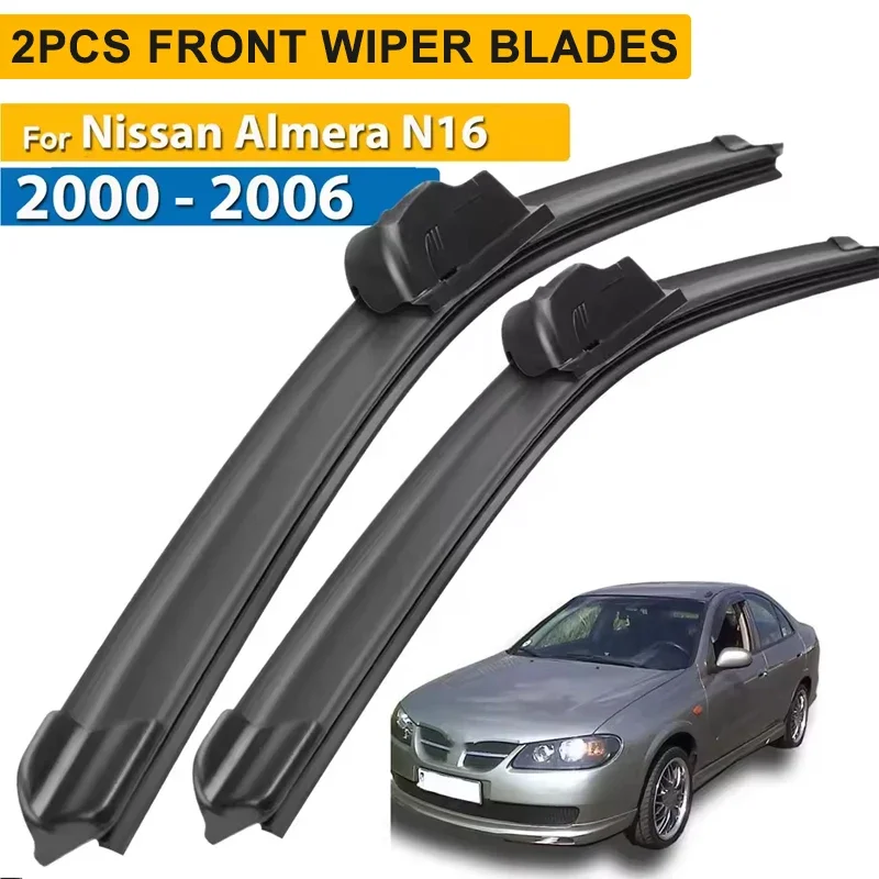 

Wiper LHD Front Wiper Blades For Nissan Almera N16 2000 - 2006 Windshield Windscreen Window Car Rain Brushes 22"+16"