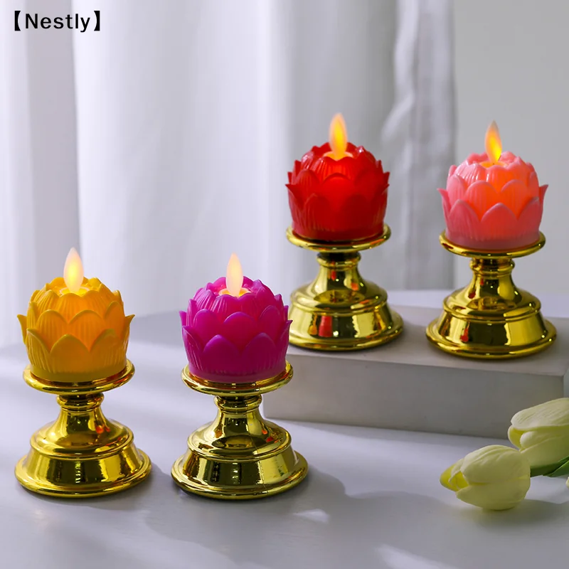 Exquisite Electric Buddha Light Battery Operated LED Holy Buddha Light Prayer Flicker LED Candle Tea Lamp (no Battery )〔Nest〕