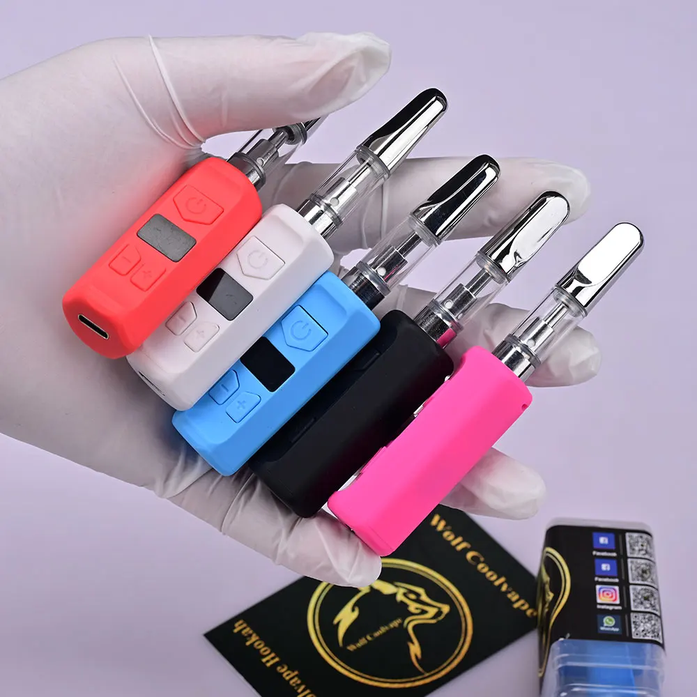 

5 шт. Wolfcoolvape Vape Pen Battery 1.8v-4.2V с дисплеем, 400 мАч, с функцией предварительного нагрева, регулируемое напряжение, 0.5 мл атомайзер