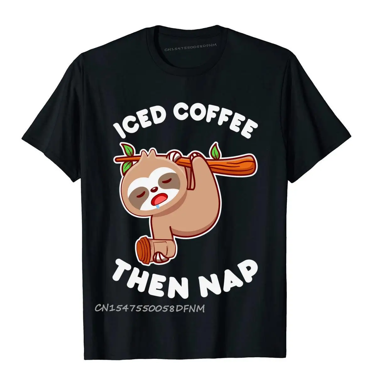 Iced Coffee Then Nap Sloth T Shirts My Four Moods I Need Coffee Prevalent Young T Shirt Outdoor Premium Cotton Tee Shirt