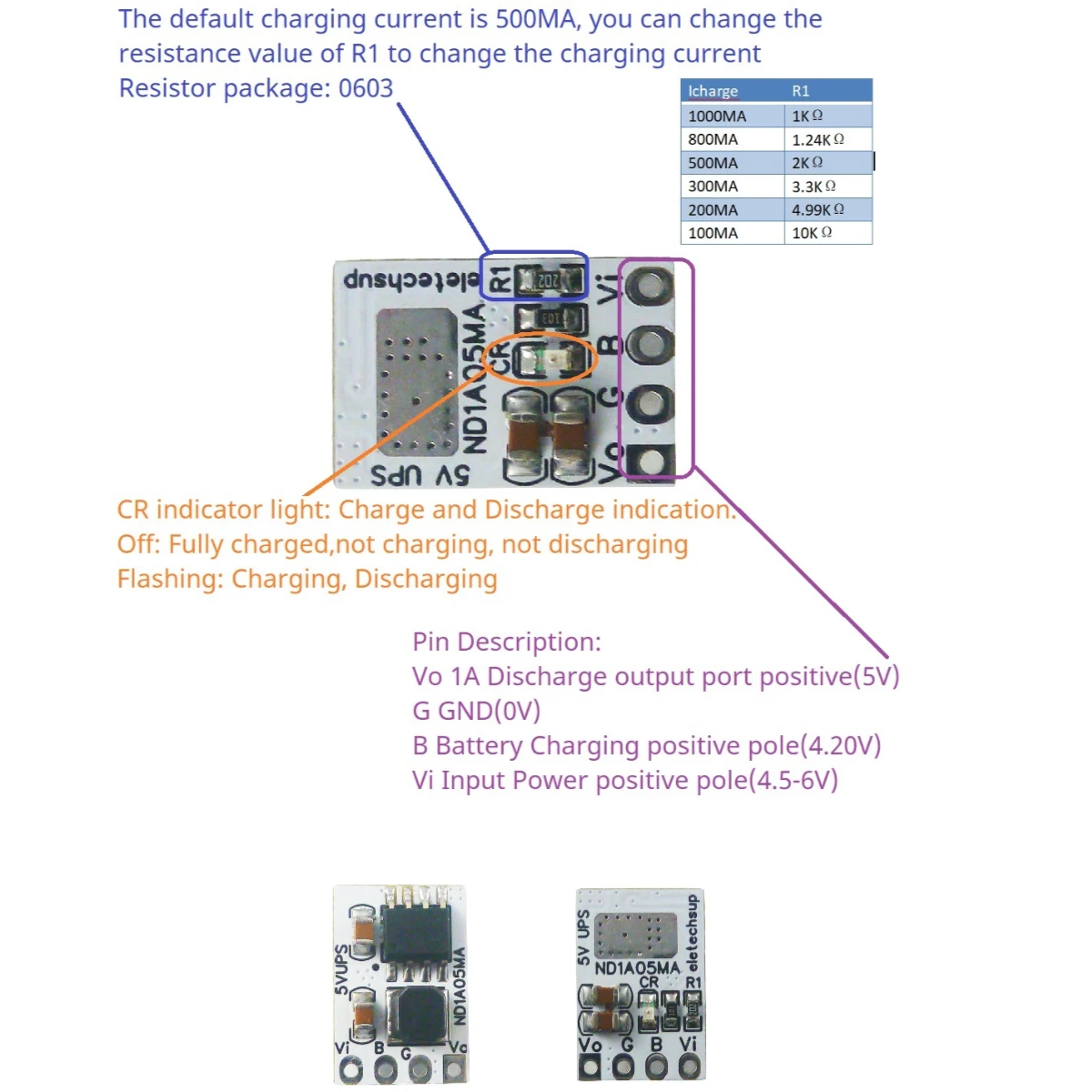 Mini 5V 1A UPS Uninterrupted Output Module 2 in 1 Charge Discharge 3.7V 3.8V 4.2V Li-Ion Li-Polymer 18650 Battery Charger Board