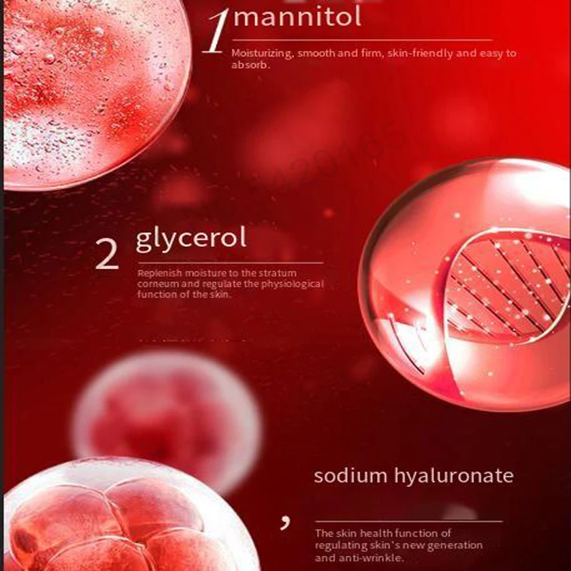 Essência de soro facial infantil, tipo de esfregaço de colágeno, água líquida leve, sangue do cordão umbilical, energia cinética, pó liofilizado