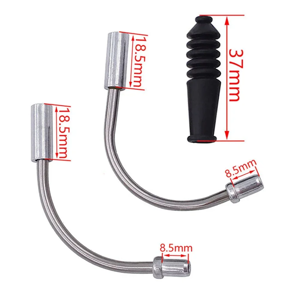 Bike Bicycle V Brake Cable Guide Hose Brake Line Protector Cable Boot VG-03 Ordinary Stainless Steel Set Rubber Sleeves Pipes