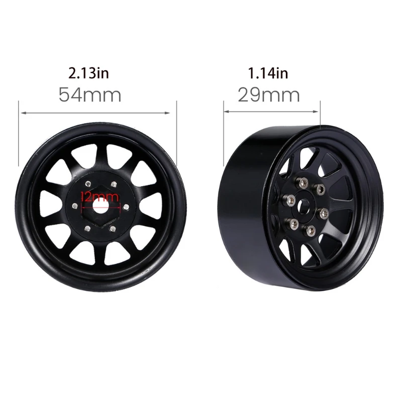 4Pieces Upgrade  Wheel Rims Wheel Hubs  Toy Accessories of 1/10 Scaled Hobby  Off-Road Trxxxa4 SCX10 Crawler Model