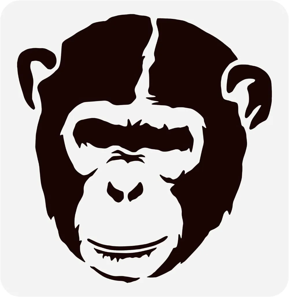 Chimpanzees Stencil 11.8x11.8inch Reusable Banksy Chimpanzees Stencil DIY Craft Monkey Pattern Painting Template for Decor Banks