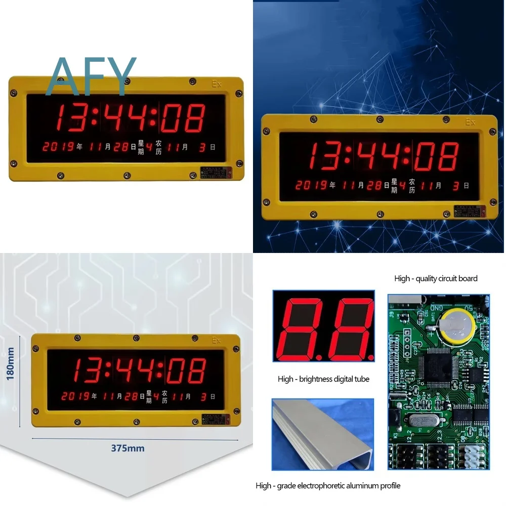 Dustproof Explosion Proof Smart Clock for Digital Wall Clocks Perpetual Calendar Timer Large Screen Synchronized Timepiece