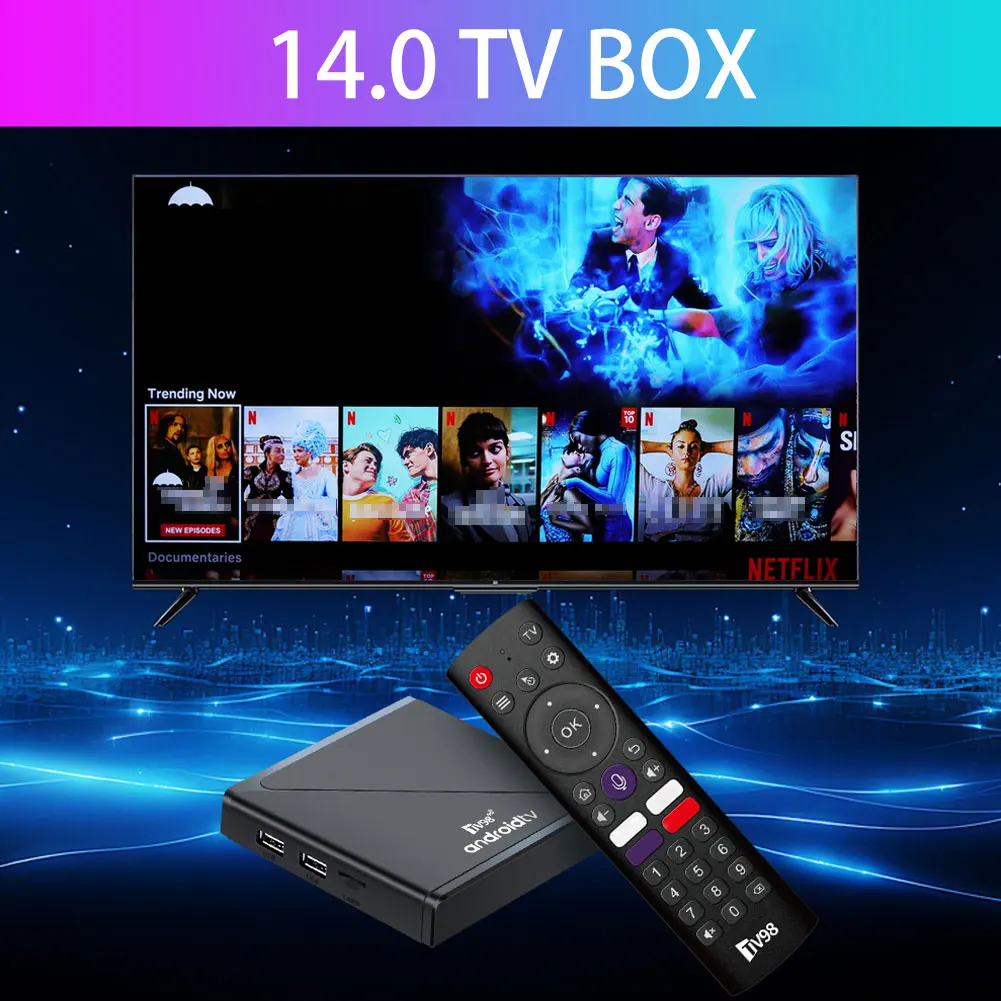 2.4G e 5G Dual WiFi BT5.0 Smart TV Box Allwinner H313 Quad Core Android 14 Set Top Box Telecomando vocale digitale HD 8K 4K