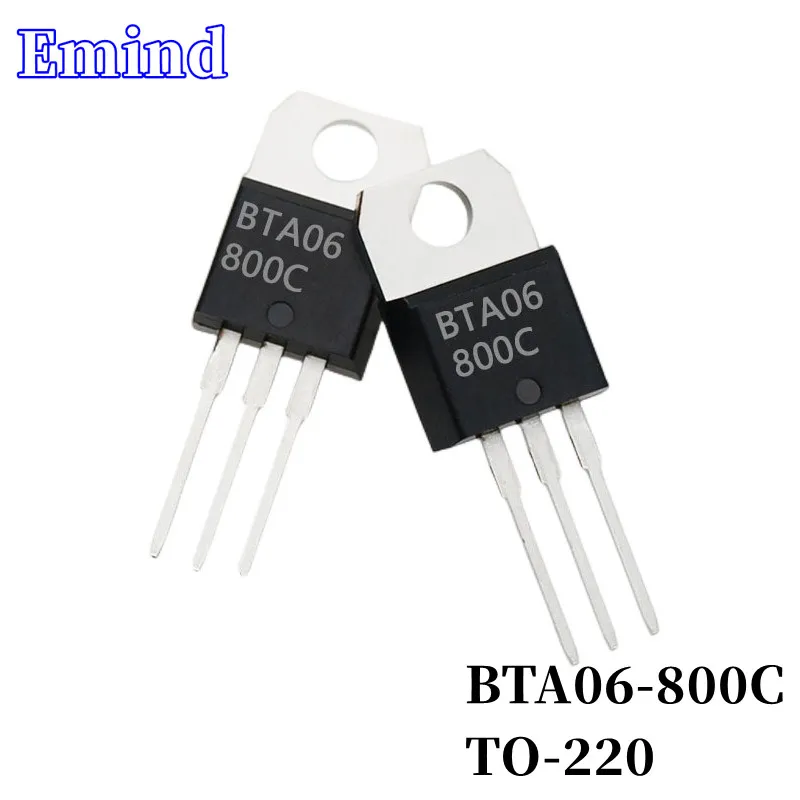 10Pcs BTA06-800C BTA06 Thyristor TO-220 6A/800V DIP Triac Large Chip