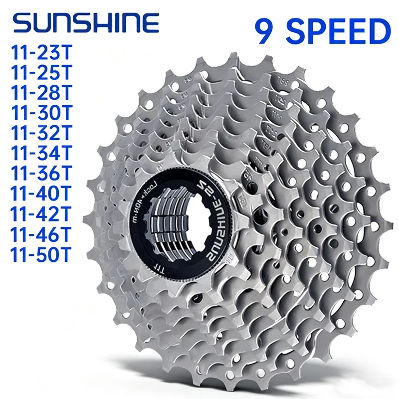SUNSHINE 9 speed cassette 11 32 34 36 40 42 46 50 For Shimano HG Mountain Road bike 9-speed cassette Lightweight 9v cassette