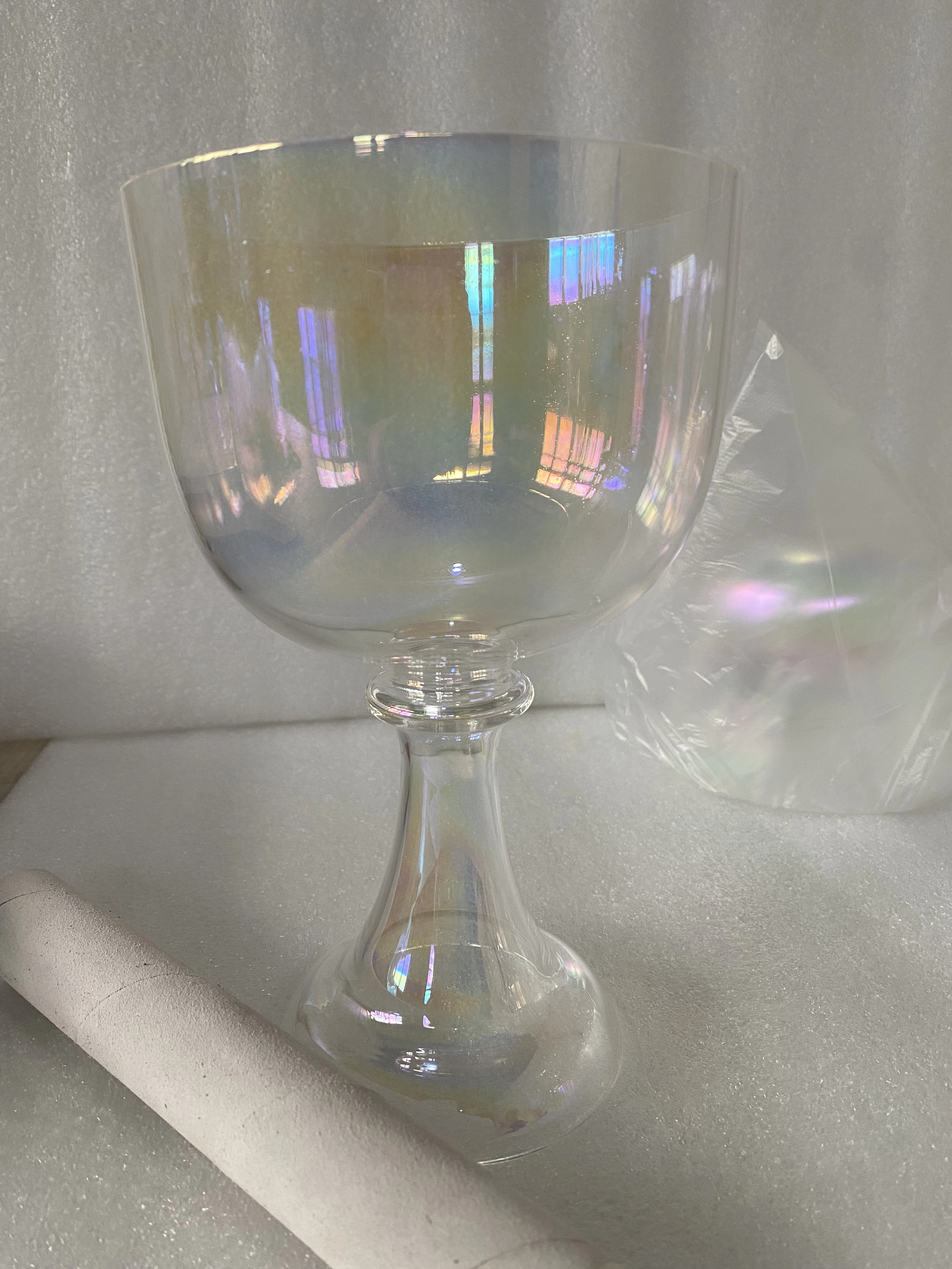 Star Linkup 5 Inch Cosmic Rainbow Clear‑Color Crystal Singing Chalice, 528Hz Healing Frequency Sound Vibration Bowl for Chakra Sound‑Healing Therapy