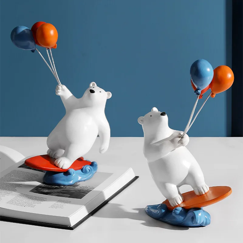 Small Bear Decoration Living Room Porch Children's Office Home New Creative Soft Decorations Surf Balloon Bear Decoration Gifts