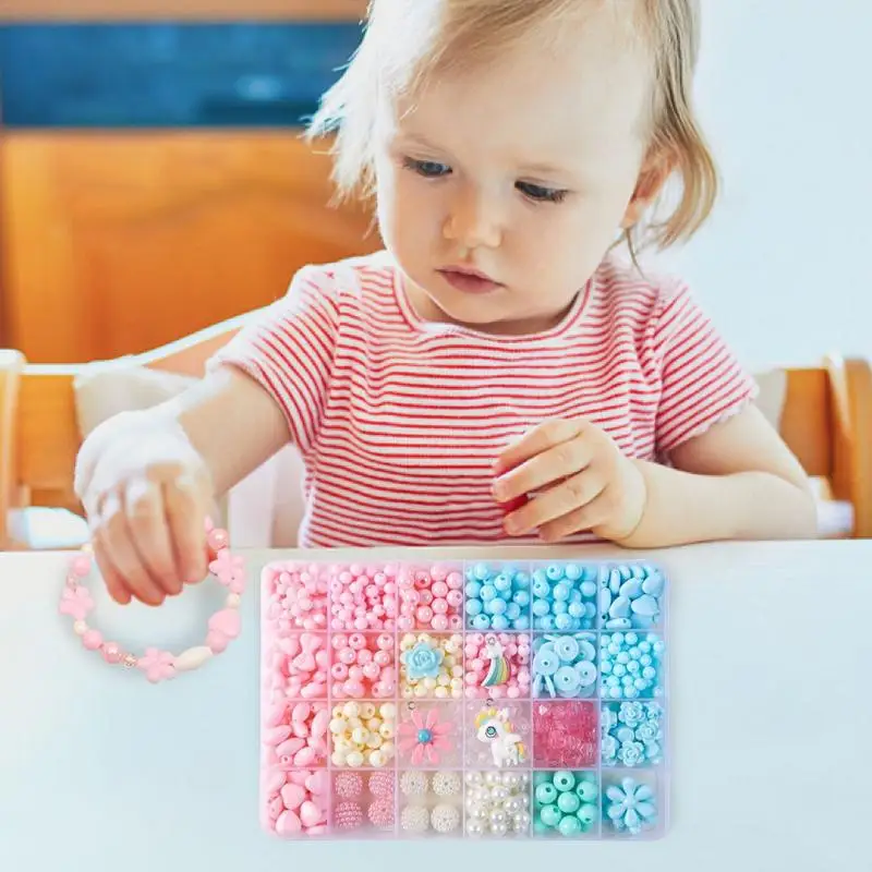 Pulseira fazendo kit com grânulos coloridos para crianças, conjunto de jóias artesanais, Natal e aniversário