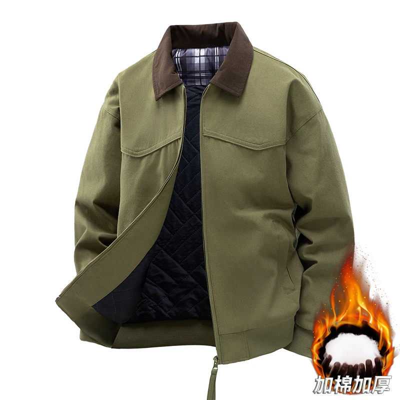 

Winter jacket for men - Unisex short homme thickened warm padded short jacket cotton coat