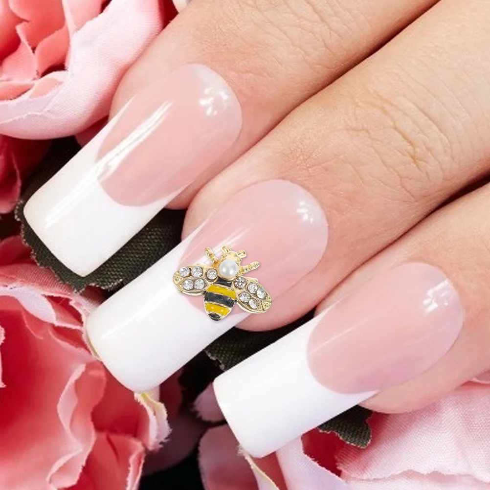 

12Pcs Kawaii Bee Nail Charms Alloy Jewelry Rhinestone Decoration DIY Supplies Nail Decoration Charms Bee Jewelry for Nails