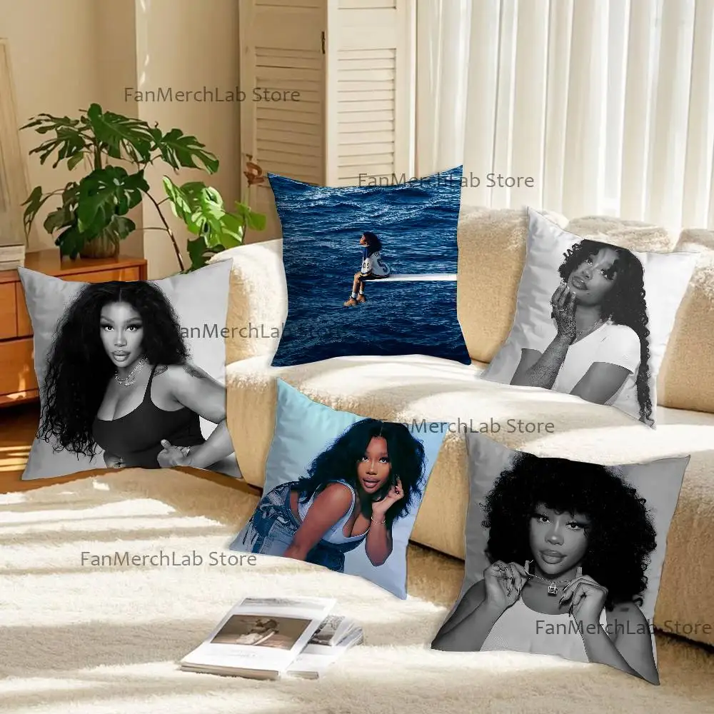 

Singer S-SZA Pillow Case Plush Fabric Soft Pillowcase Double Sided Print Sofa Cushion Cover Throw
