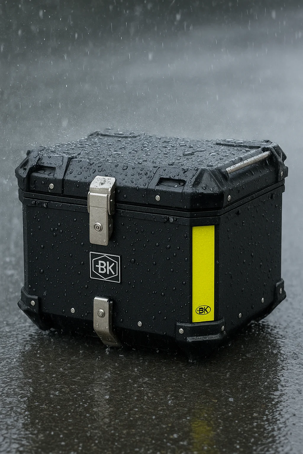 STLF هونغباو تنقش 45L BMVV دراجة نارية مربع خلفي الأنود الفضة دائم مقاوم للماء سبائك الألومنيوم الخلفية تصنيع الصفائح المعدنية