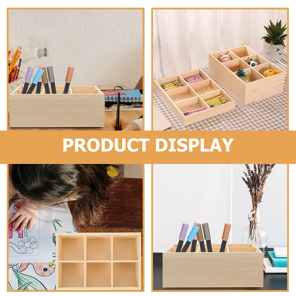 

Wooden Multi-Slots Marker Holder Pencil Holder for Desk Marker Storage Case Pen Organizer Office Supplies Crayon Boxes