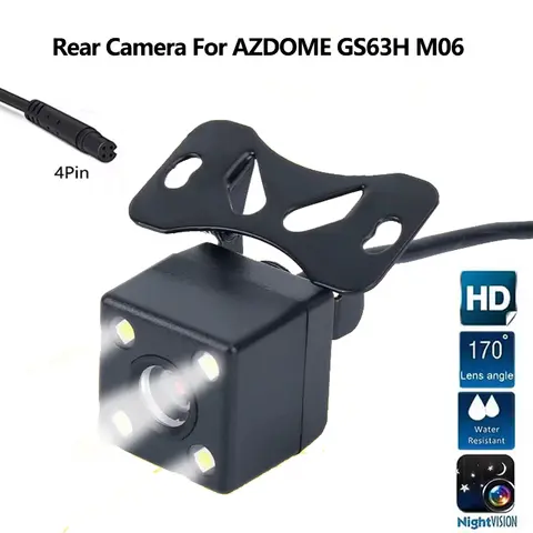 자동차 후면보기 카메라 AZDOME GS63H M06 대시 캠 차량 백업 카메라 용 LED 야간 투시경이있는 4 핀 2.5mm 잭 포트 비디오 포트