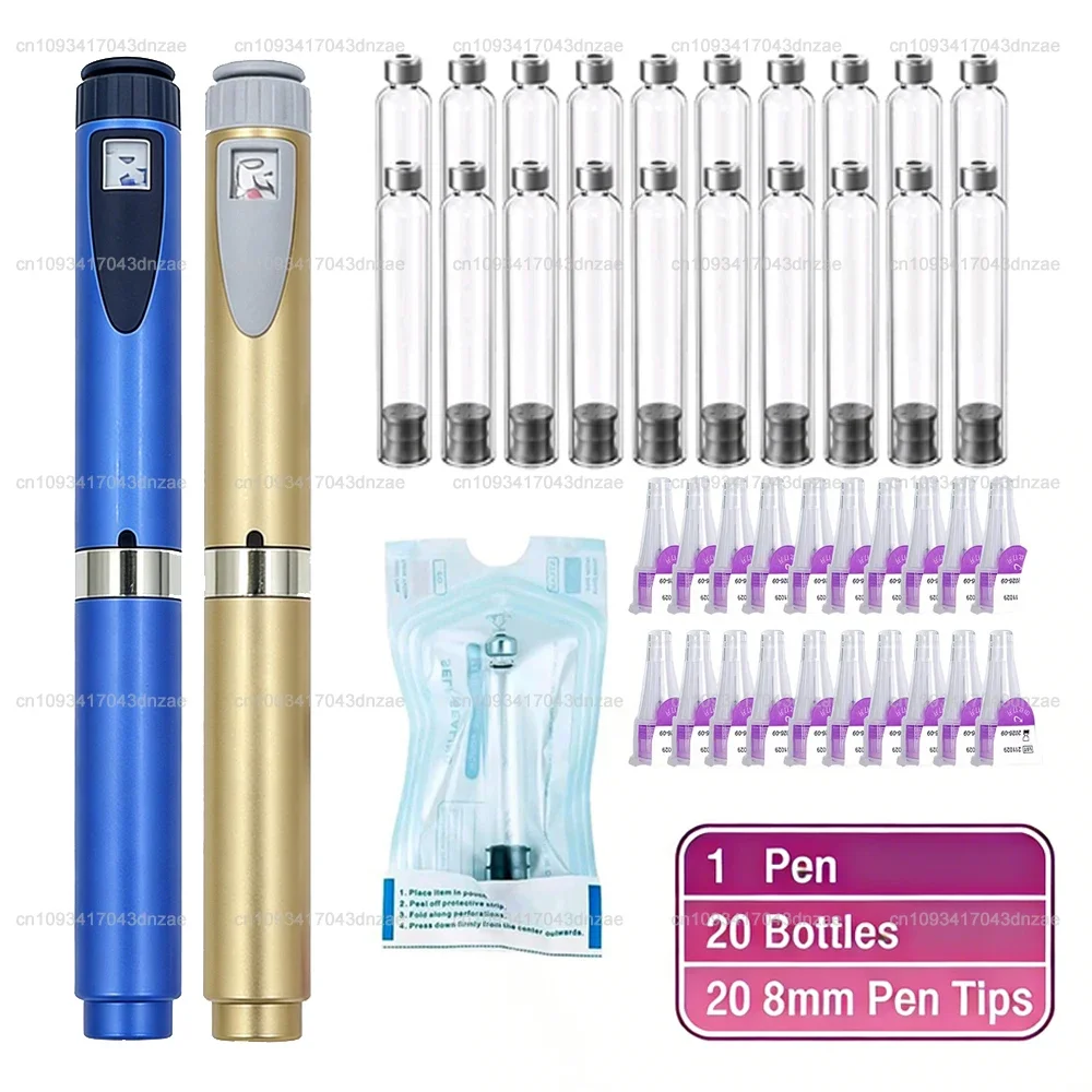 Precise Dosing Reusable Injection Pen Set 3ml Empty Cartridges Cassette Bottle 8mm Disposable Pen Tip For Blood Glucose Control
