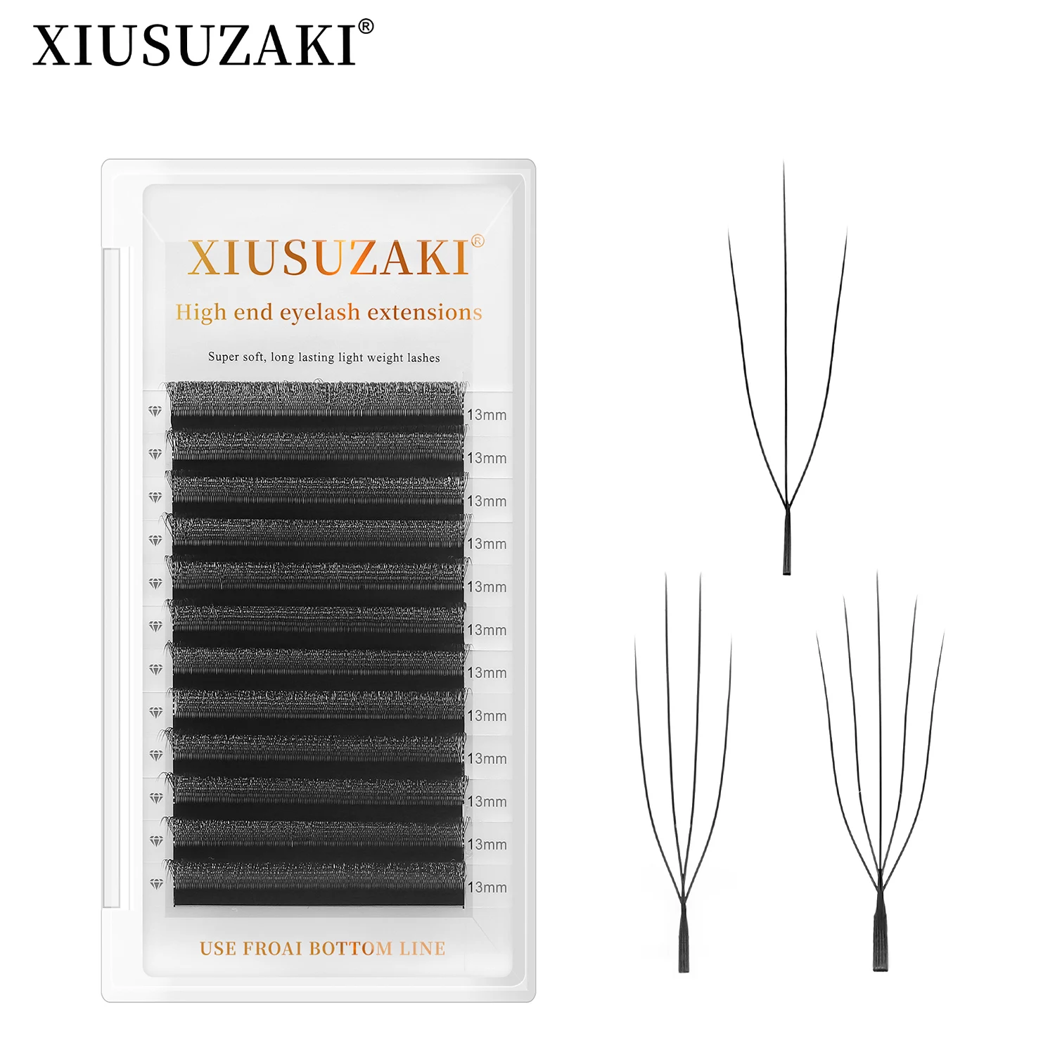 XIUSUZAKI New Fairy U-Shaped 3D 4D 5D Lashes Extensions Premade Fans Volume Individual Faux Mink U Lashes Extensions Tools
