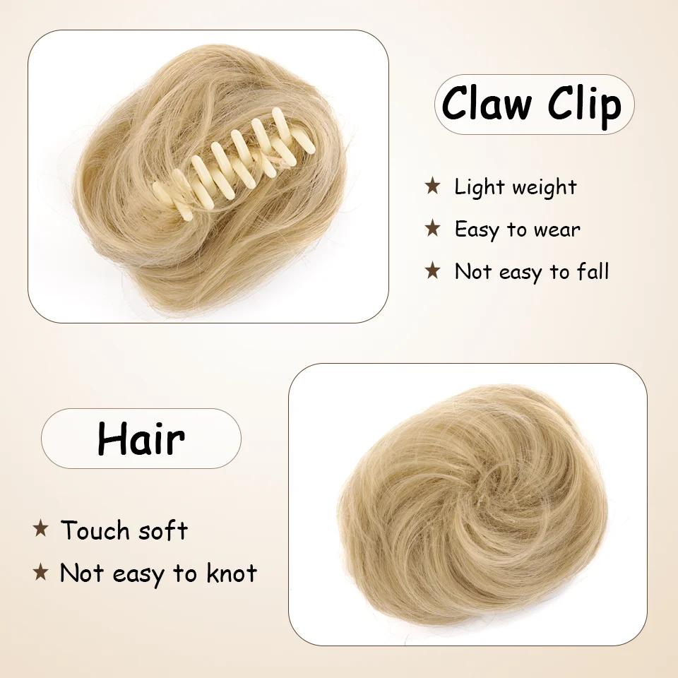 LUPU كعكة الشعر النسائية الاصطناعية مجعد Chignon أومبير مخلب الشعر فوضوي الكعك أوبدو مخلب كليب في هيربيسي للنساء #2