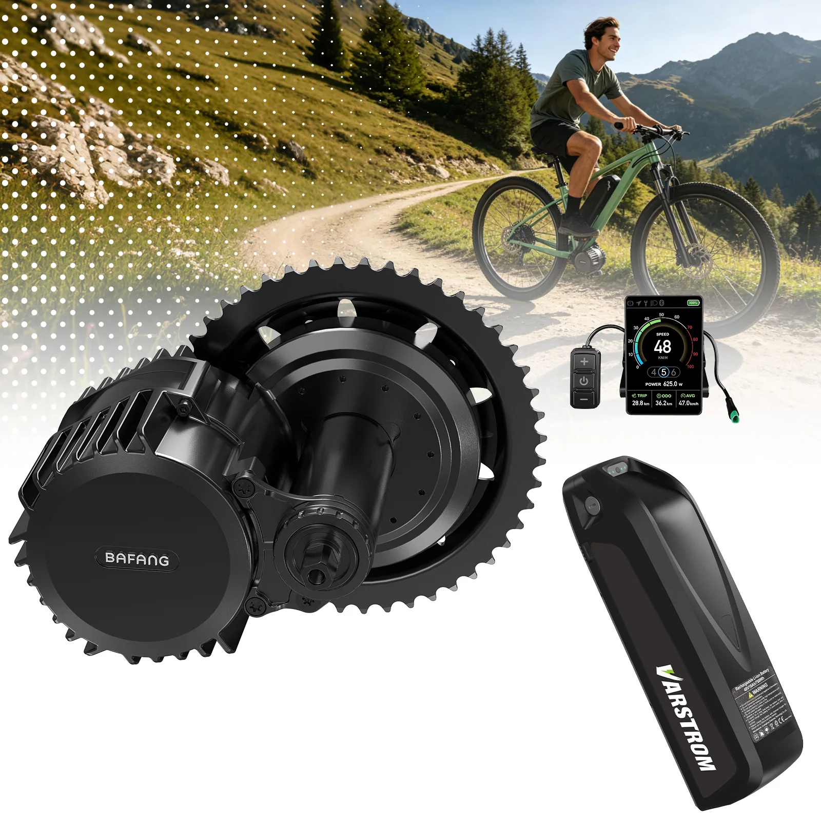 Side Hung Mid Drive Motor Kit - Bafang BBSHD 1000W motorkit met batterij