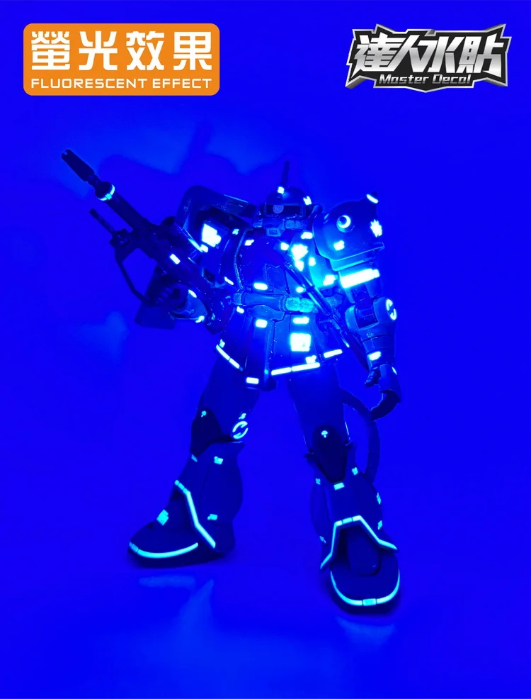 Master Decal H028 Fluorescent Water Slide Decals Fit HG 1/144 MS-06 Zaku II Ultra High Precision Hobby DIY Assembly Model Decor