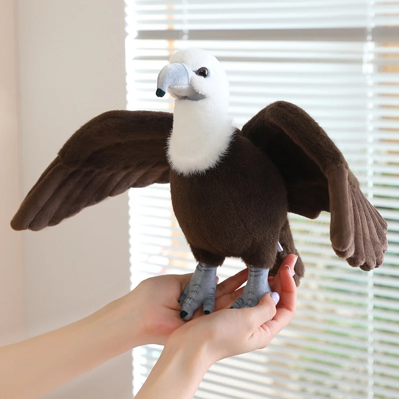 Simulation Bald Eagle Plush Toy Soft Eagle Stuffed Animal Doll Realistic Bird Plushie Creative Home Sofa Decor Birthday Gift